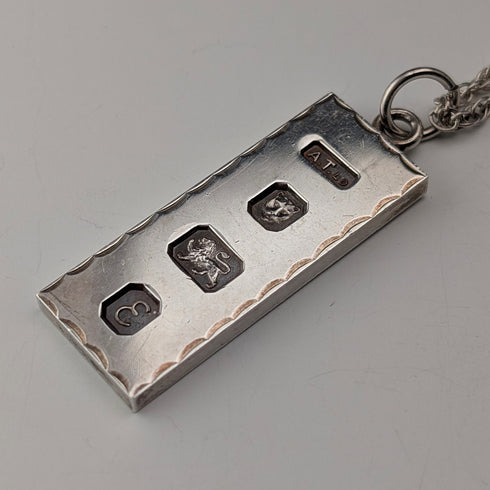 1979 年英國純銀錠吊墜 1/2 盎司純銀項鍊